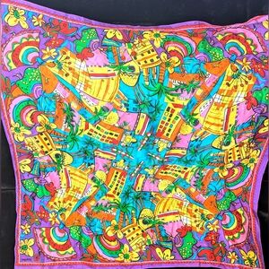 Worthington Silk scarf, Souvenir Rio. Yellow/Red/Purple